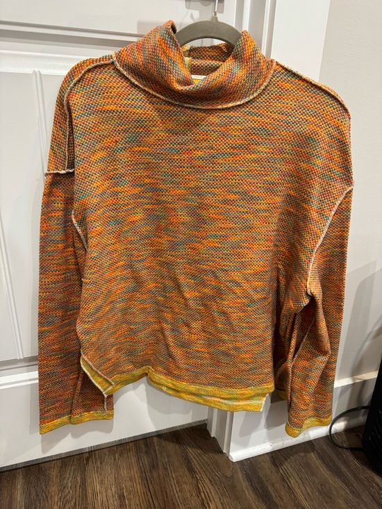 We The Free Sweaters - We the Free Sunny Day  Turtleneck Knit Sweater - Orange Blend